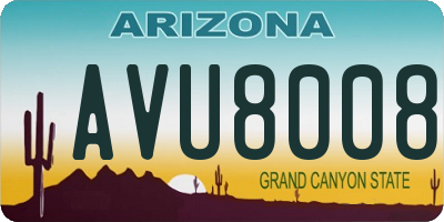 AZ license plate AVU8008