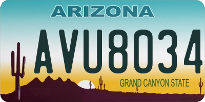AZ license plate AVU8034