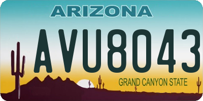 AZ license plate AVU8043
