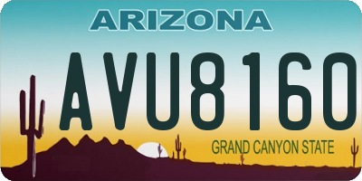 AZ license plate AVU8160