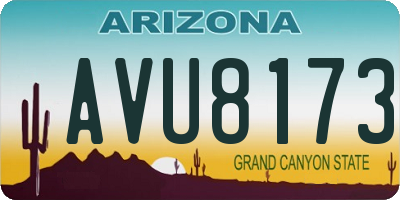 AZ license plate AVU8173