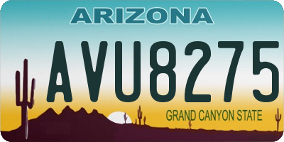 AZ license plate AVU8275