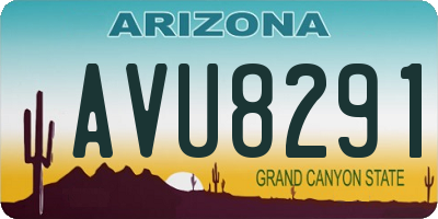AZ license plate AVU8291