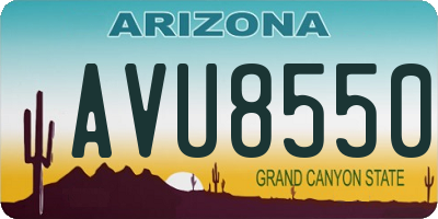 AZ license plate AVU8550