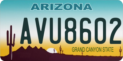 AZ license plate AVU8602