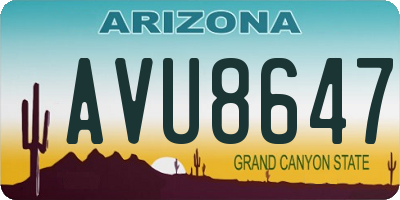AZ license plate AVU8647