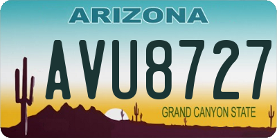 AZ license plate AVU8727