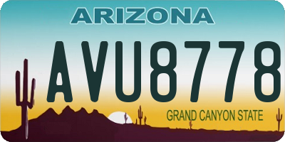 AZ license plate AVU8778