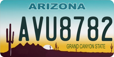 AZ license plate AVU8782