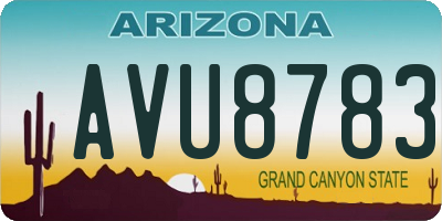 AZ license plate AVU8783