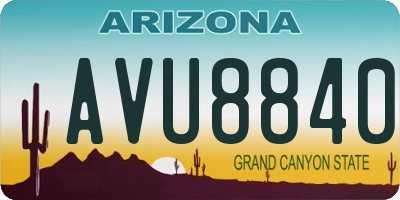 AZ license plate AVU8840