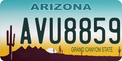 AZ license plate AVU8859