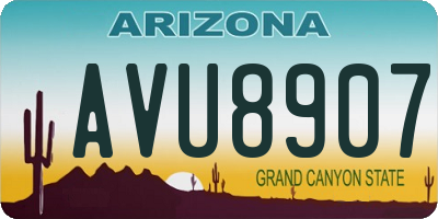 AZ license plate AVU8907