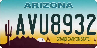AZ license plate AVU8932