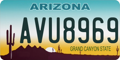 AZ license plate AVU8969