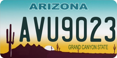 AZ license plate AVU9023