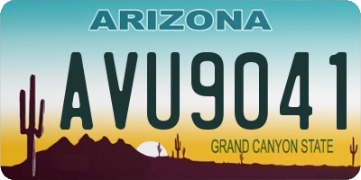 AZ license plate AVU9041