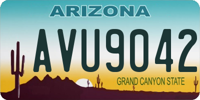 AZ license plate AVU9042