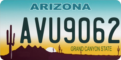 AZ license plate AVU9062
