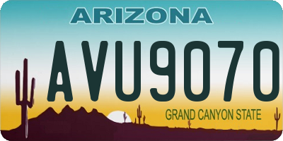 AZ license plate AVU9070