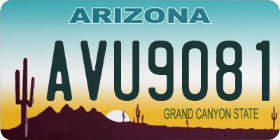 AZ license plate AVU9081