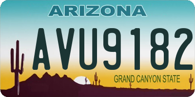 AZ license plate AVU9182
