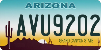AZ license plate AVU9202
