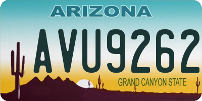 AZ license plate AVU9262