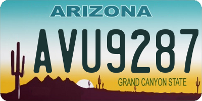 AZ license plate AVU9287