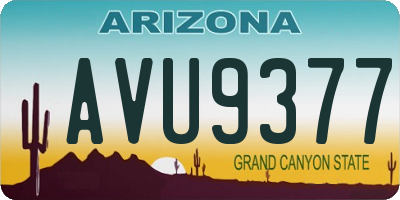 AZ license plate AVU9377