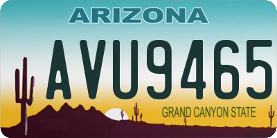 AZ license plate AVU9465