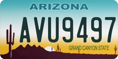 AZ license plate AVU9497