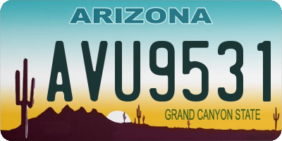 AZ license plate AVU9531