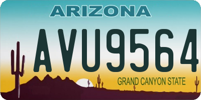 AZ license plate AVU9564