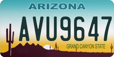 AZ license plate AVU9647