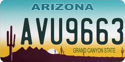 AZ license plate AVU9663