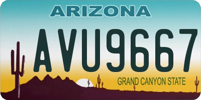 AZ license plate AVU9667