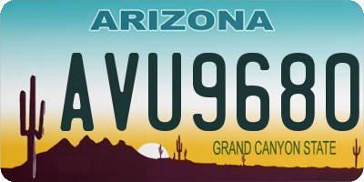 AZ license plate AVU9680