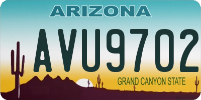 AZ license plate AVU9702