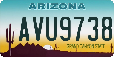 AZ license plate AVU9738