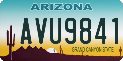 AZ license plate AVU9841