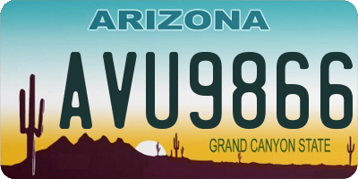 AZ license plate AVU9866