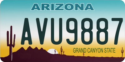 AZ license plate AVU9887