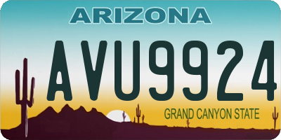 AZ license plate AVU9924