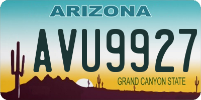 AZ license plate AVU9927