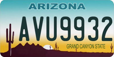 AZ license plate AVU9932