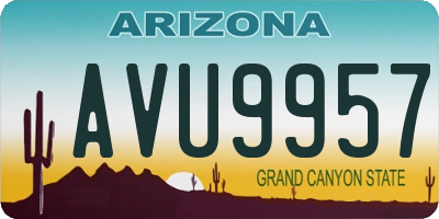 AZ license plate AVU9957