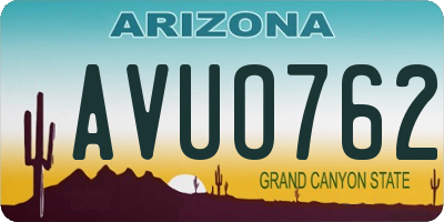 AZ license plate AVUO762