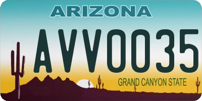 AZ license plate AVV0035