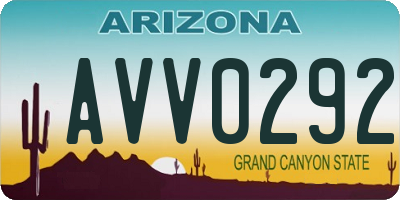AZ license plate AVV0292